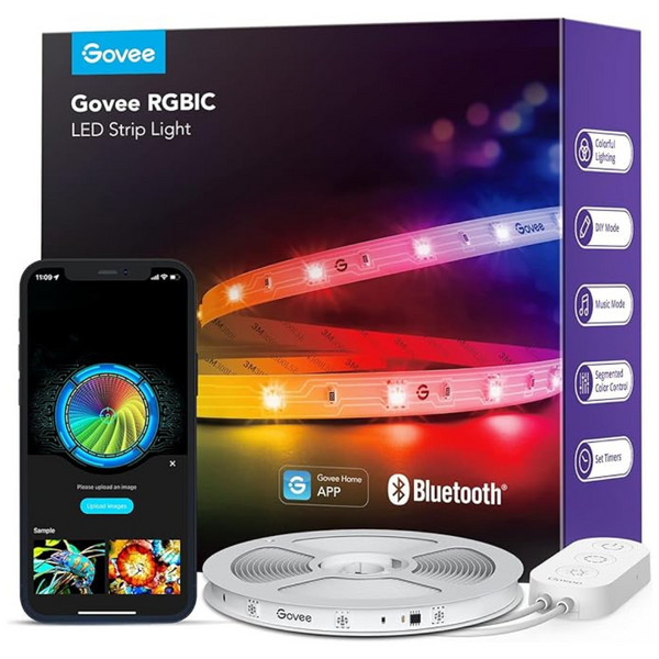 Govee 16.4ft RGBIC Smart LED Music Sync Mode Bluetooth Strip Lights