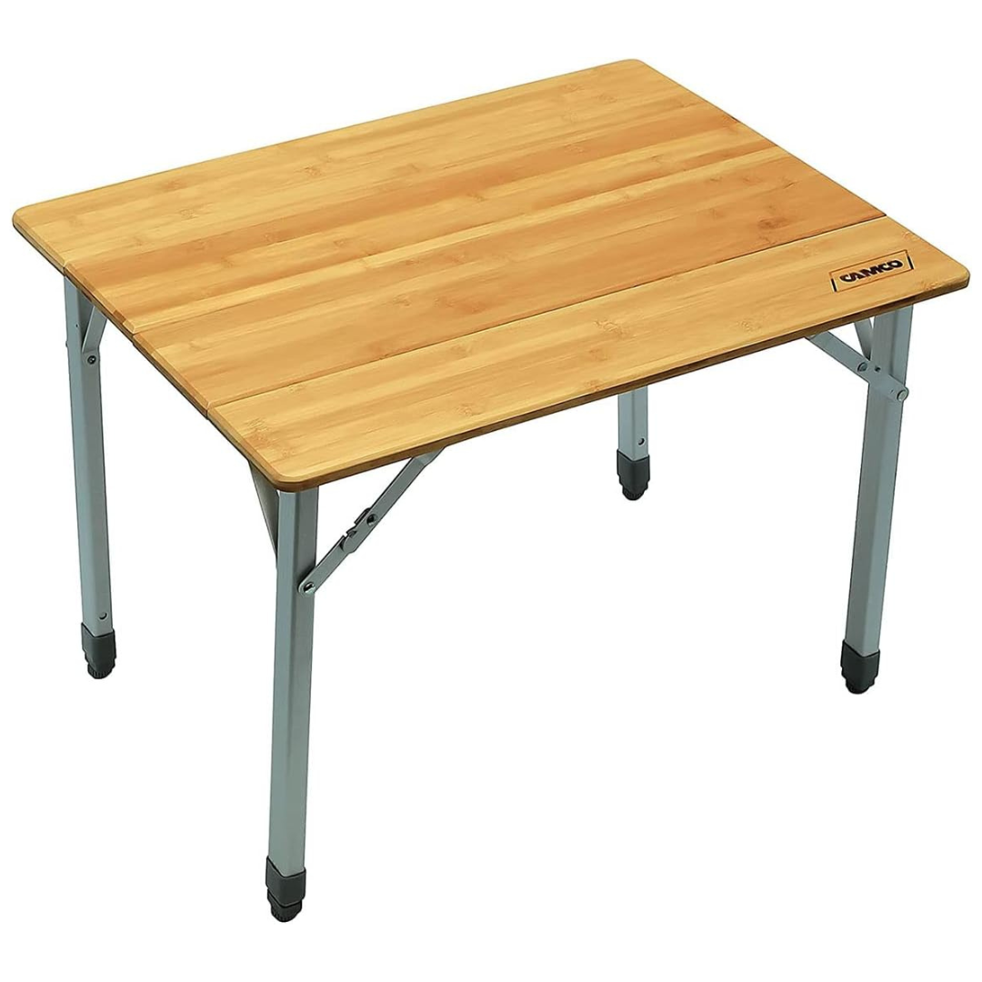 Camco 51895 Bamboo Folding Table With Aluminum Legs