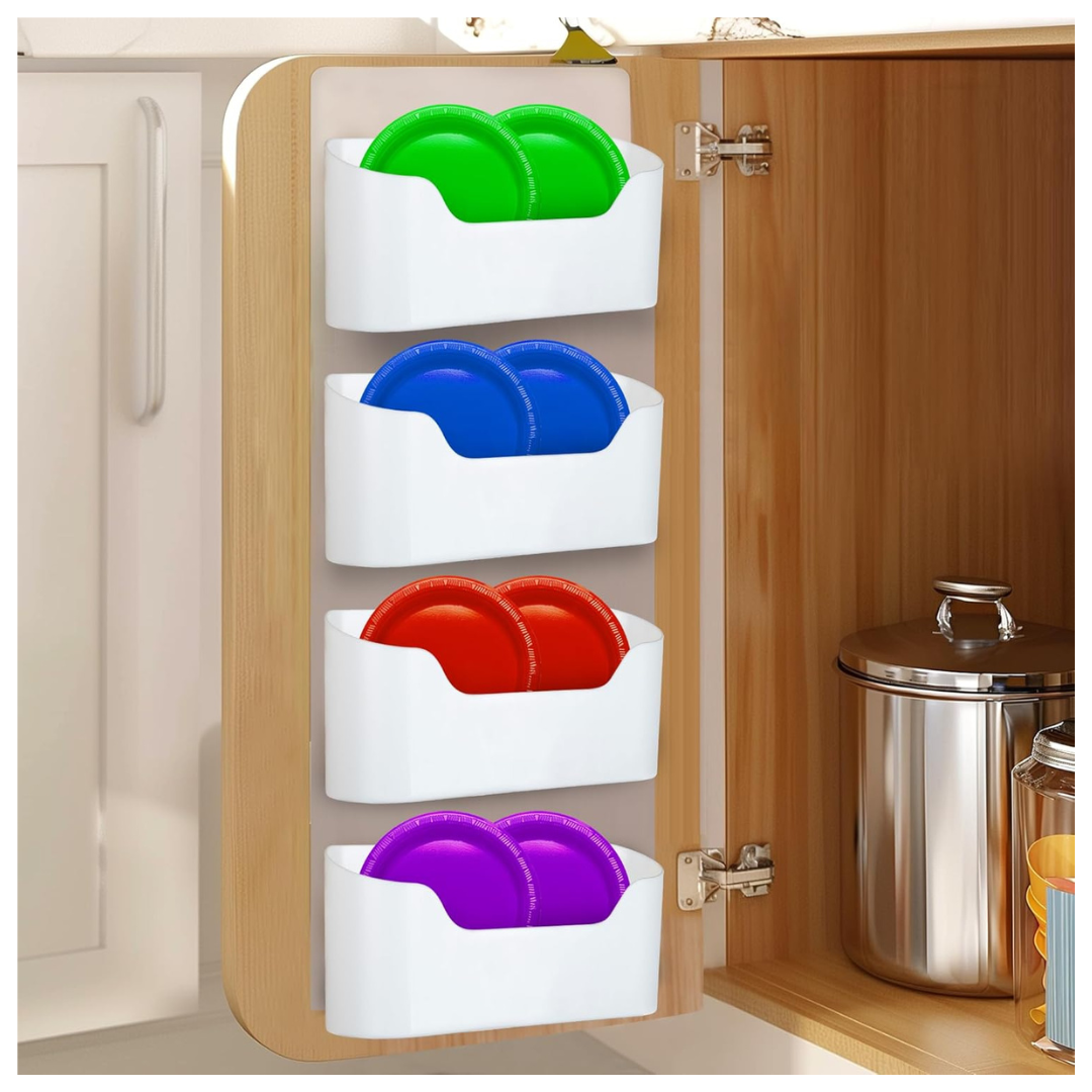 4-Pack Wall Mounted Kitchen Cabinet Door Organizer