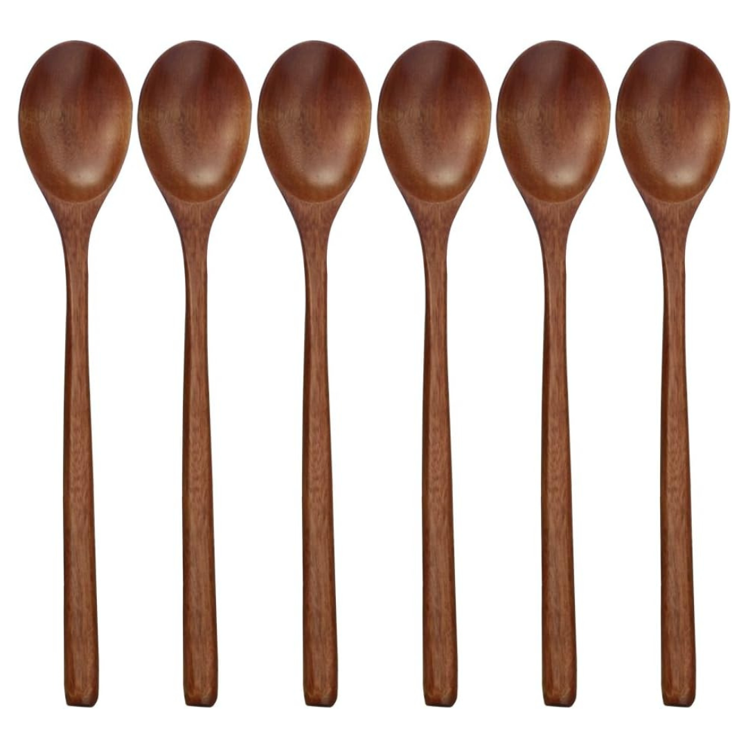 6-Pieces Adloryea 9'' Eco Friendly Table Wooden Spoons