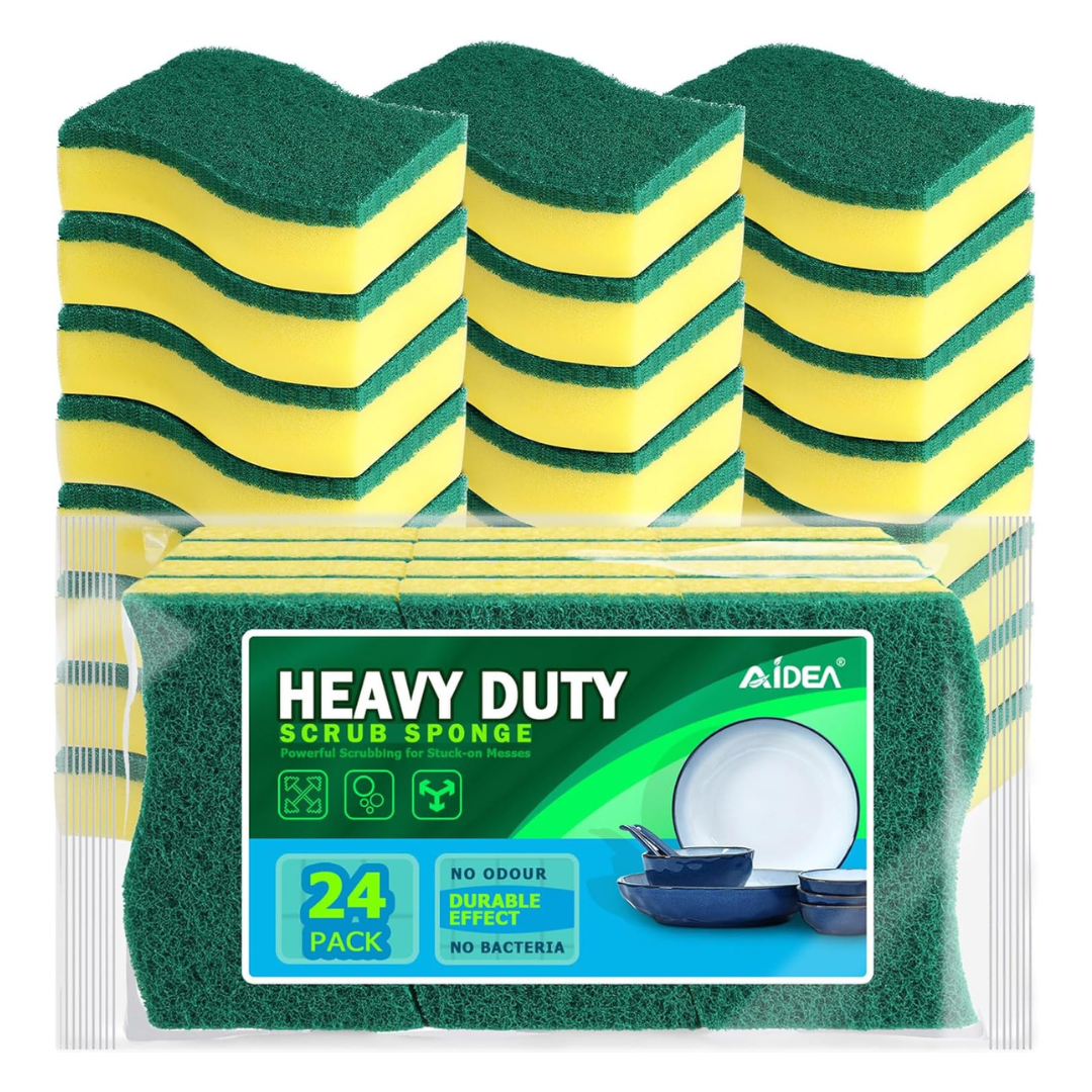 24 Count Heavy Duty Scrub Sponge Cleaning Scrub Sponge