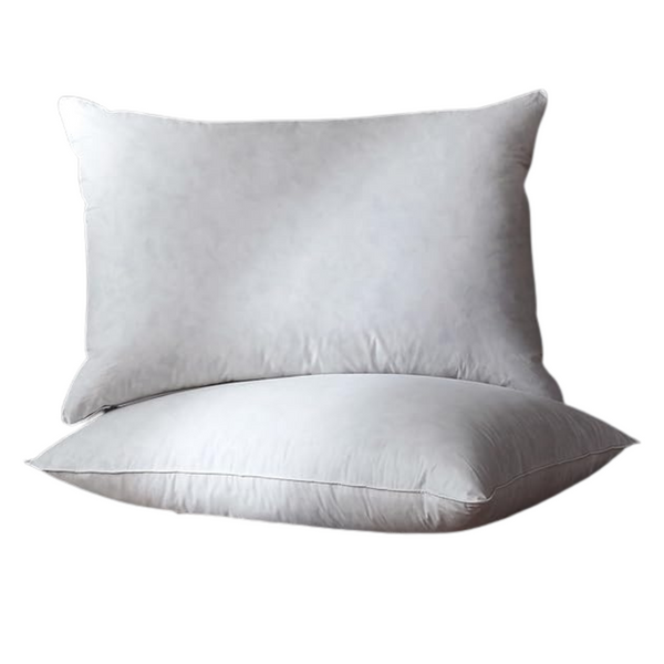 Set of 2 Goose Down Feather Standard Queen Size Bed Pillows (20" x 28")