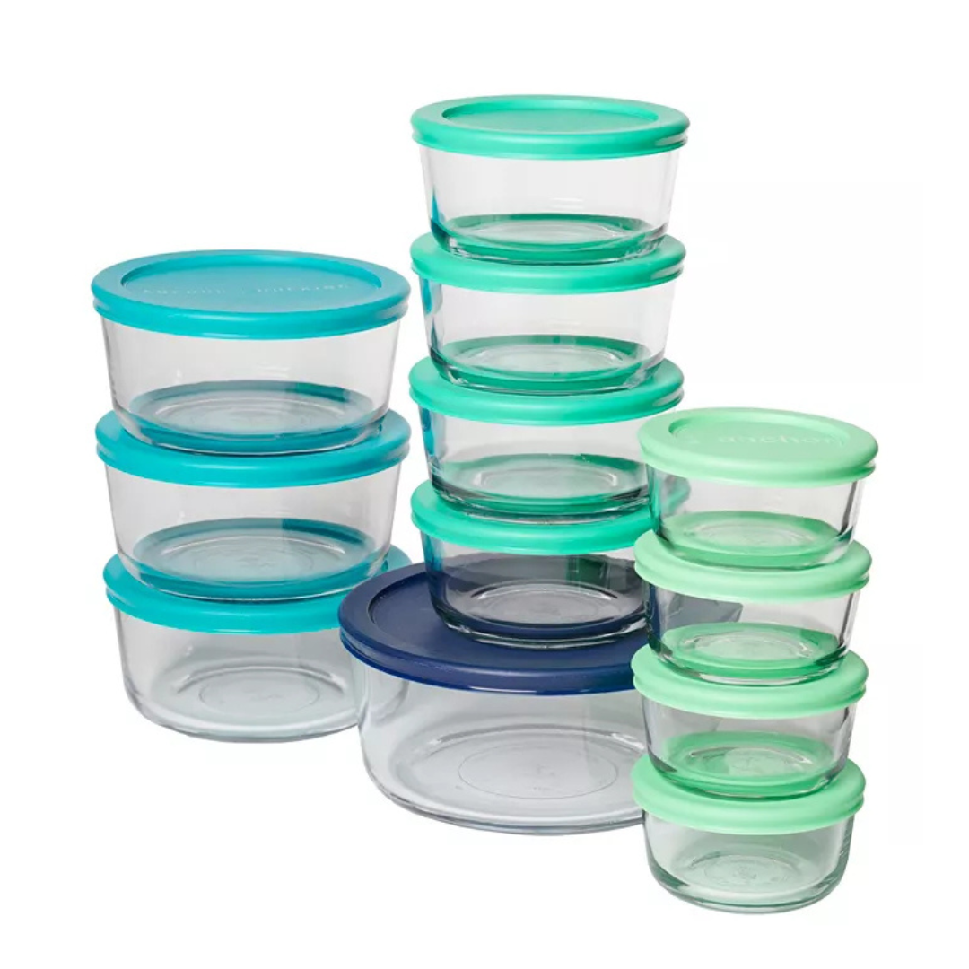 24-Piece Anchor Hocking Glass Food Storage Set With SnugFit Lids