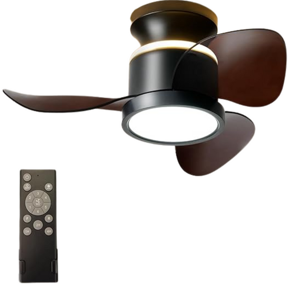 22" Black Ceiling Fans DC Motor with 3 Color Up/Down Lights