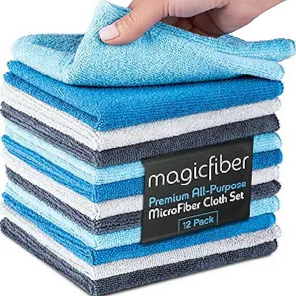 12-Pack MagicFiber Microfiber Cleaning Rags Towels (13" x13")