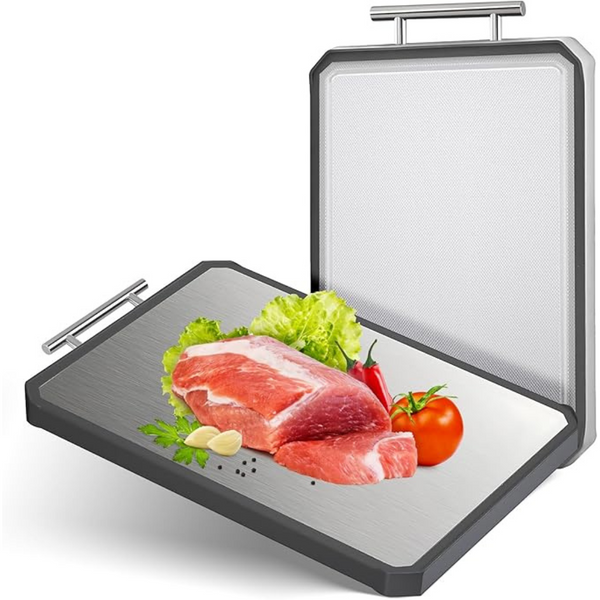 Double-Sided Dishwasher Safe Stainless Steel Large Cutting Board