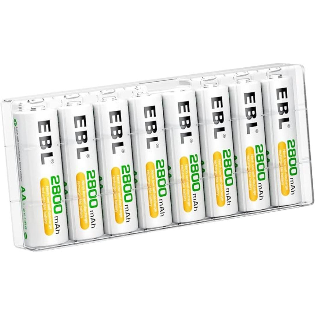 8-Count EBL 2800mAh High Capacity Ni-MH AA Rechargeable Batteries