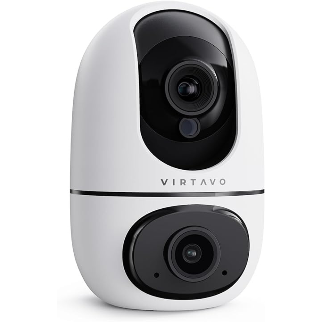 Dual-Lens & Split View Baby Monitor Security Camera with 2-Way Audio