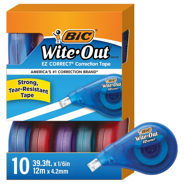 BIC Wite-Out Correction Tape (Pack Of 10)