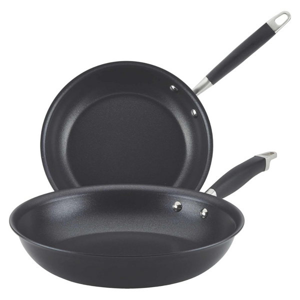 Anolon Advanced Home Hard-Anodized Nonstick Skillets (2 Piece Set- 10.25-Inch & 12.75-Inch)