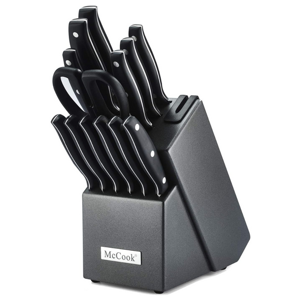 14-Piece McCook MC39 Full Tang Triple Rivet Kitchen Knife Block Set