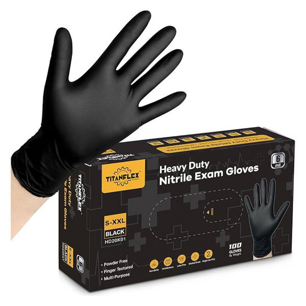 100-Count TitanFlex 6-mil Disposable Nitrile Exam Gloves