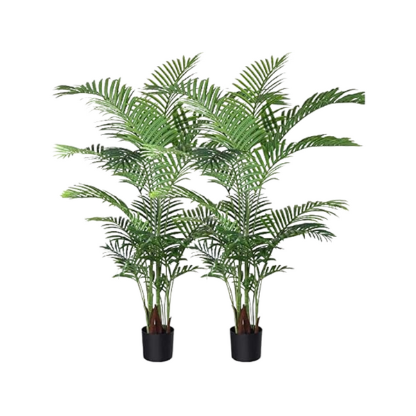 Fopamtri 5 ft Artificial Fake Areca Palm Tree With 17 Trunks Faux Tree