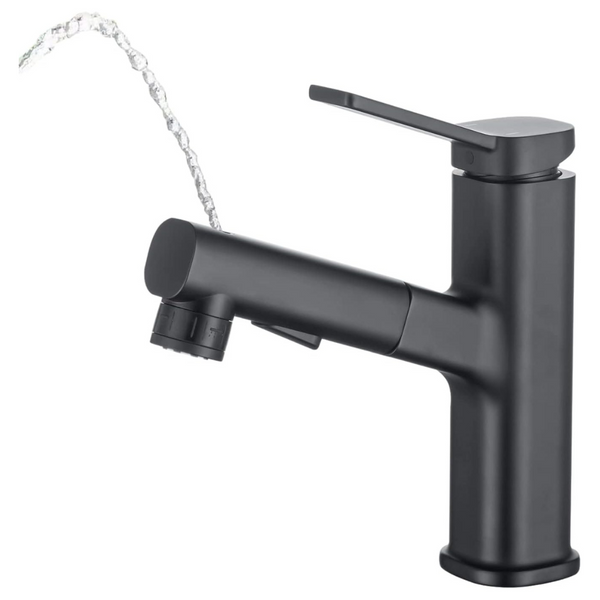 Single Handle Pull Out Stainless Steel Bathroom Faucet