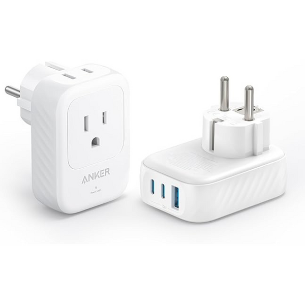 2-Pack Anker USA To Europe International Plug 15W Max Adapter