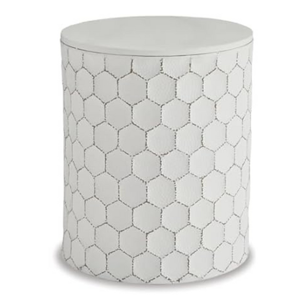 Ashley Polly Geometric Honeycomb Indoor & Outdoor Accent Stool