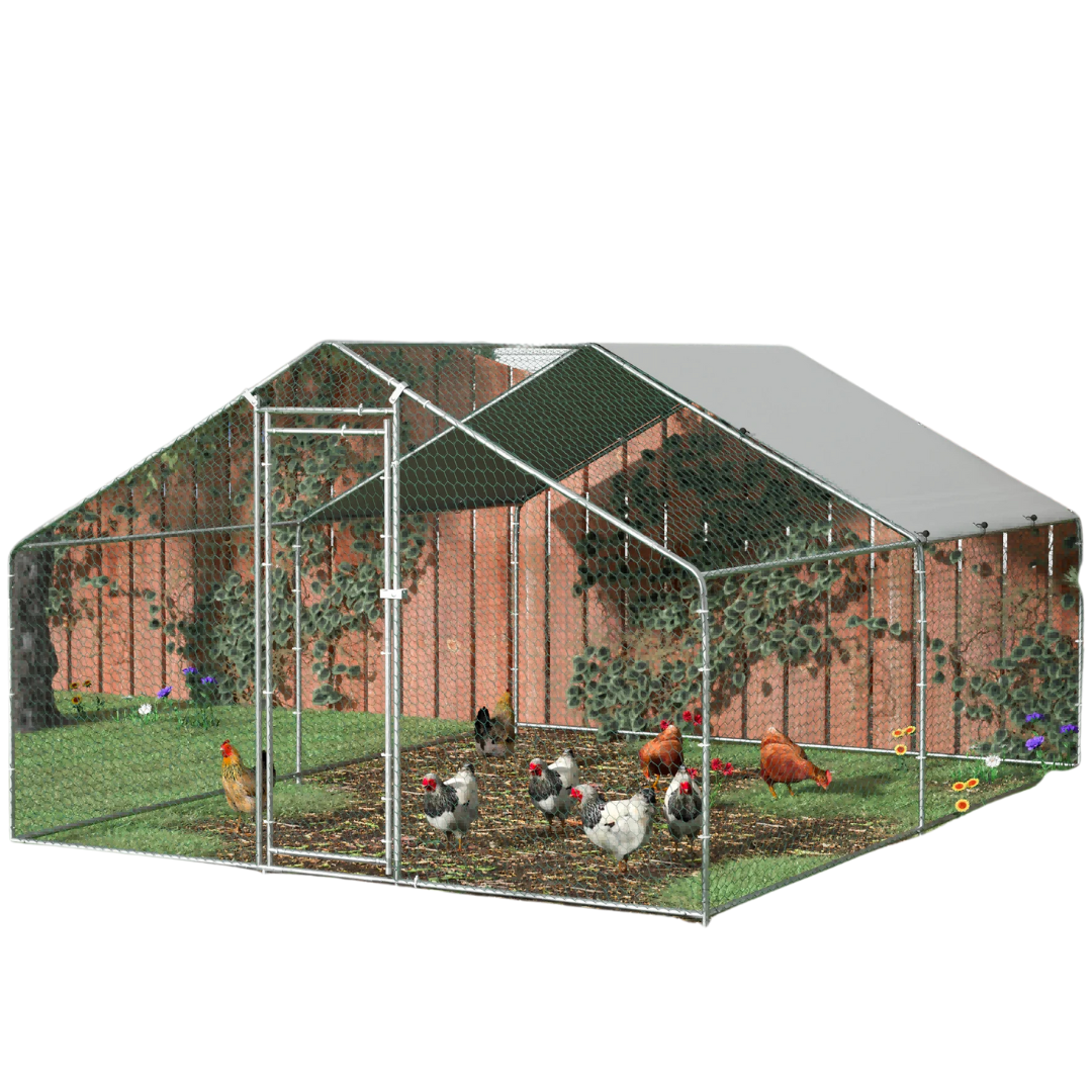 Toetol 13.1ft x 9.5ft W x 6.3ft Extra Large Metal Chicken Coop