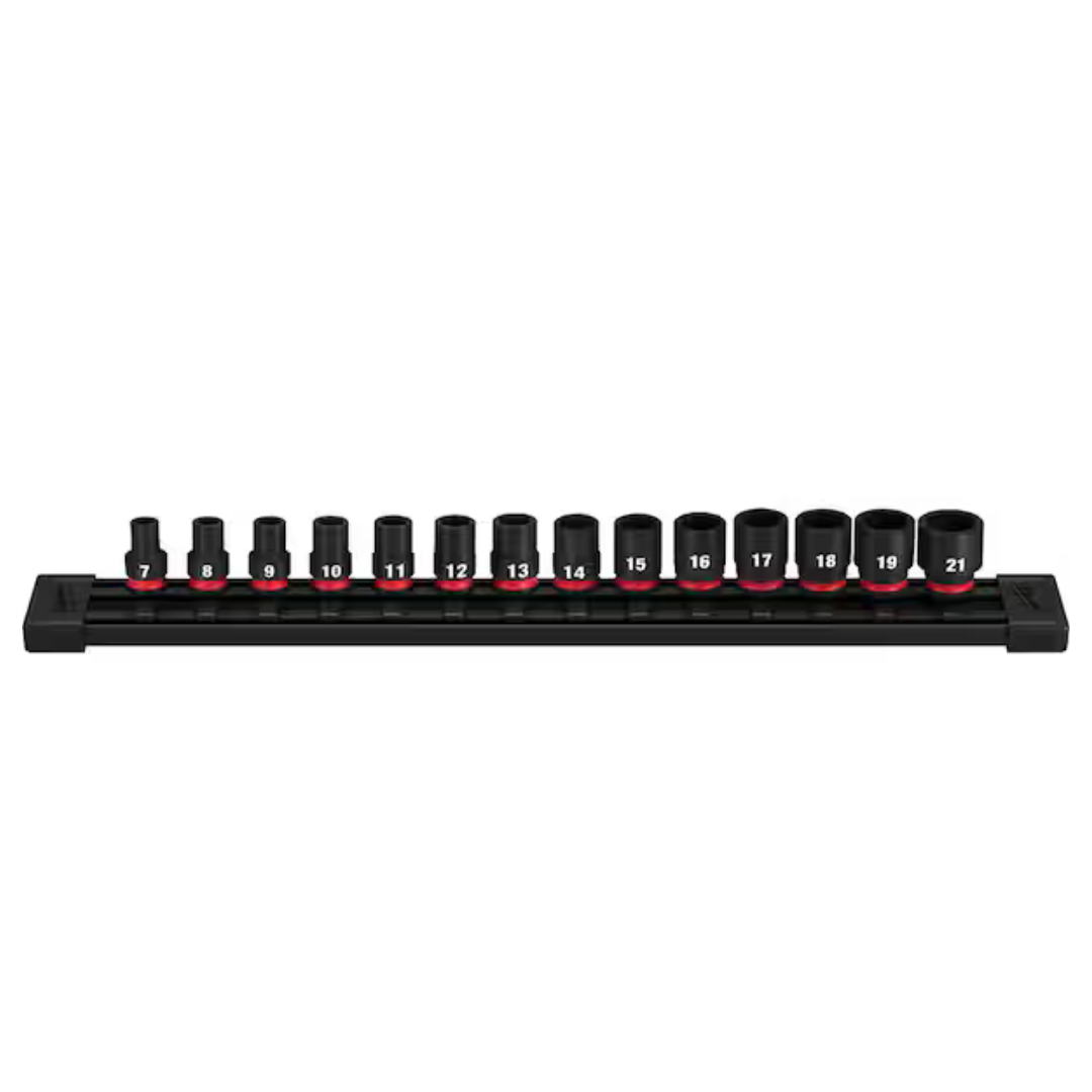 Milwaukee 14-Piece SHOCKWAVE 3/8 In. Drive Metric 6 Point Impact Socket Set