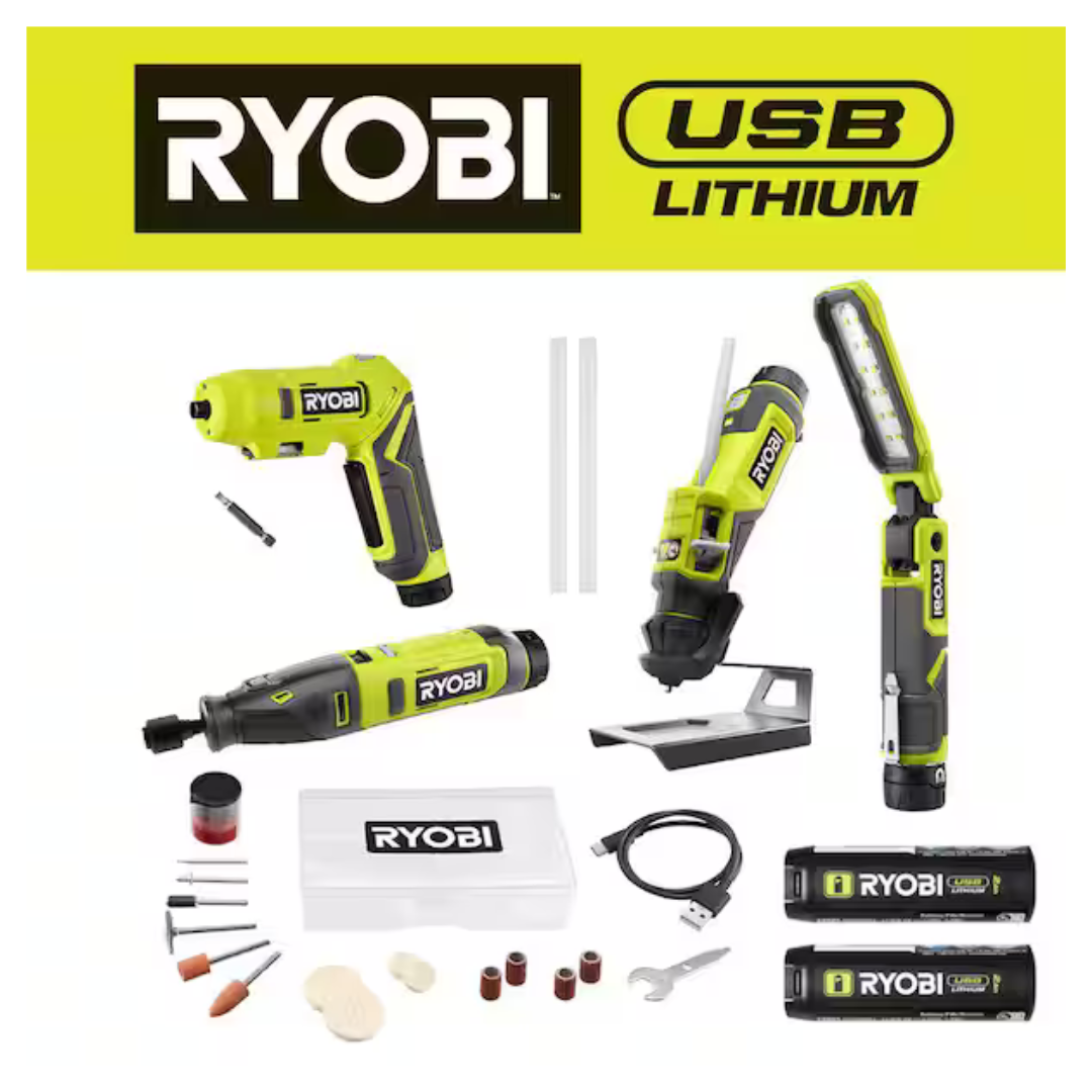 RYOBI USB Lithium Project Kit With Rotary Tool Bundle