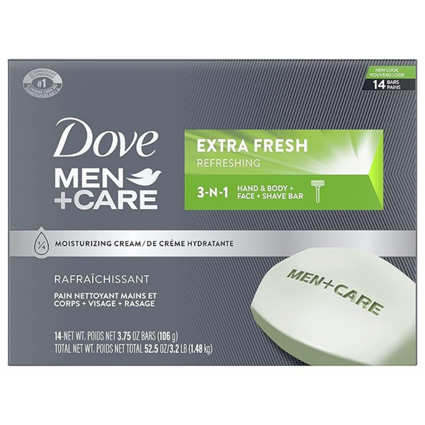 14-Count 3.75 Oz Dove Men+Care 3-In-1 Cleanser Bars