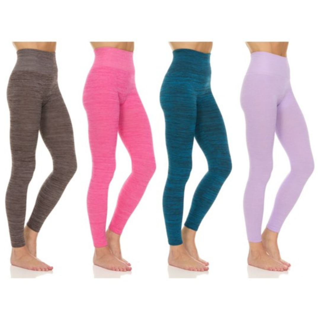 4-Pack SHOSHO Women's High-Waist Fleece Leggings