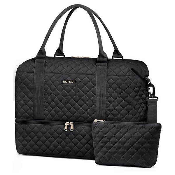 Travel Duffel Carry On Bag With Shoe Compartment (13.4" x 17.3" x 7.9")