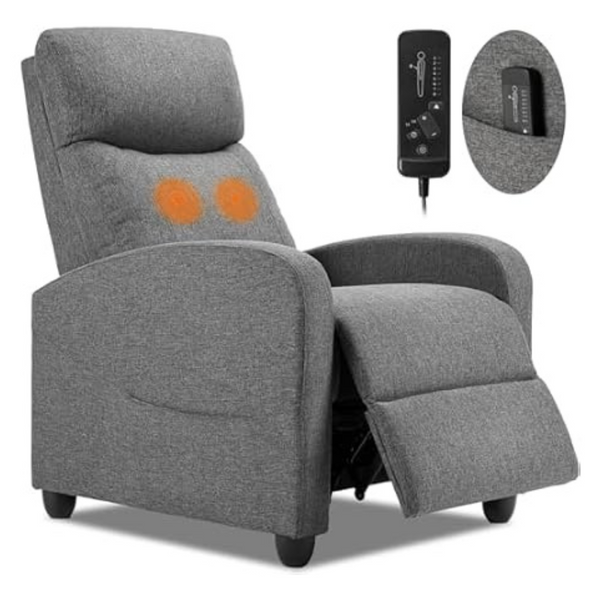 Upholstered Push Back Massage Recliner