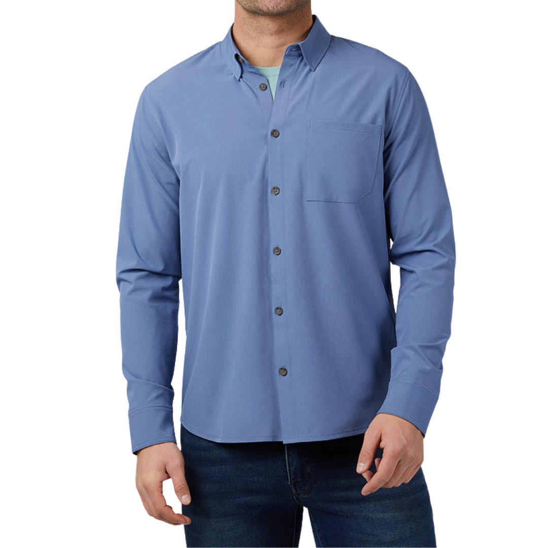 32 Degrees Men's Stretch Woven Long Sleeve Button up Shirt (4 Colors)