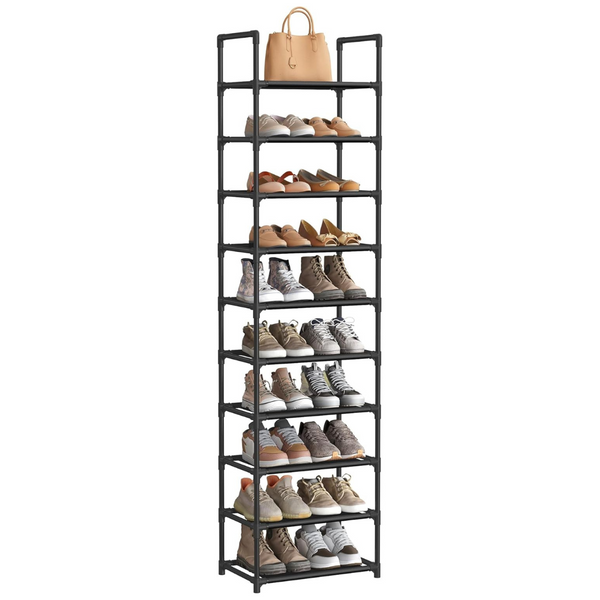 Songmics 68" 10-Tier Metal Frame Shoe Rack (2 Colors)