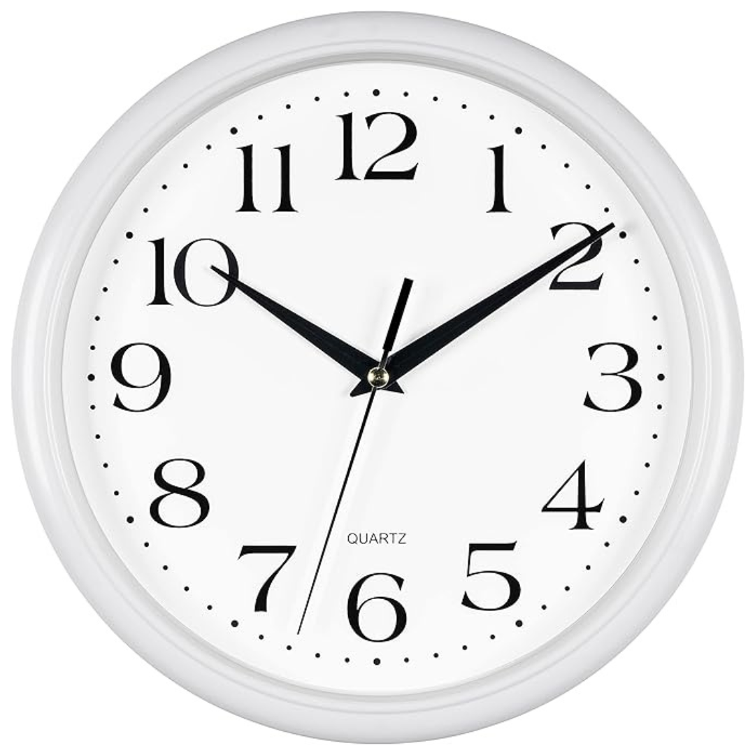 Bernhard Products 10" Silent Non Ticking Quartz Wall Clock (Select Colors)