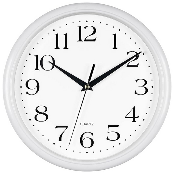 Bernhard Products 10" Silent Non Ticking Quartz Wall Clock (Select Colors)