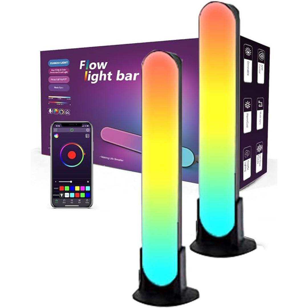 2-Pack Smart RGB LED Light Bar with 19 Modes & Music Sync