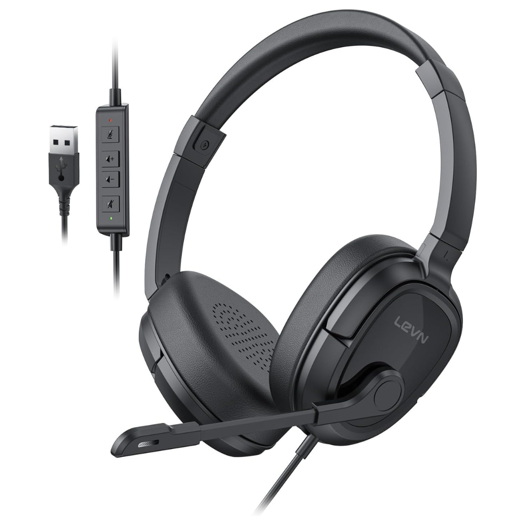 Super Lightweight USB Headset With Noise Cancelling Mic