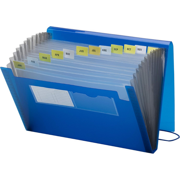 Smead Poly Expanding File, 12 Pockets, Flap And Cord Closure, Letter Size