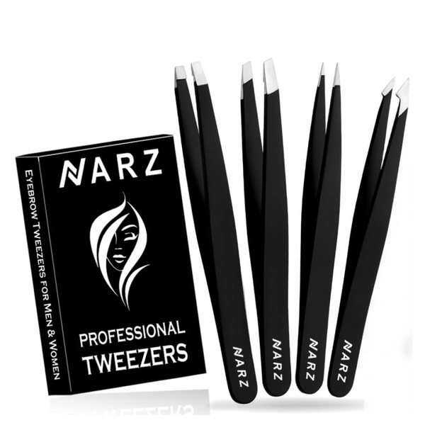 NARZ Stainless Steel 4Pcs Professional Tweezers