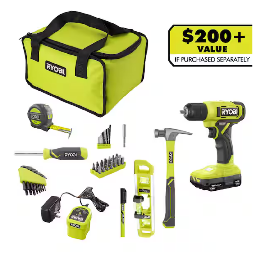 RYOBI ONE+ 18V Cordless 3/8 in. Drill Kit