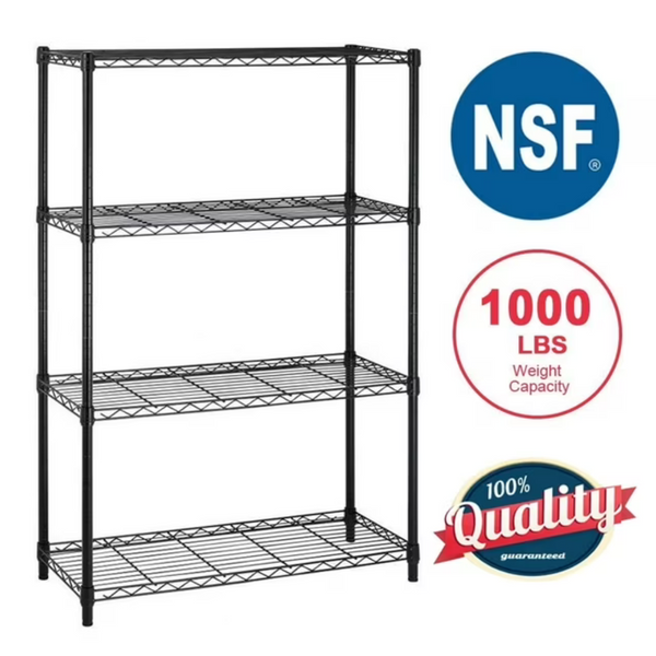 BestOffice 4 Shelf Wire Shelving Unit (1000 lbs Capacity)