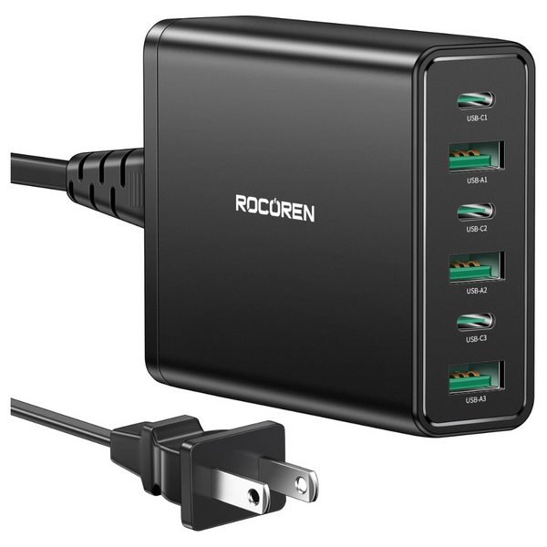 Rocoren 114W 6-Port PD3.0 & QC3.0 & PPS USB-C Charging Station