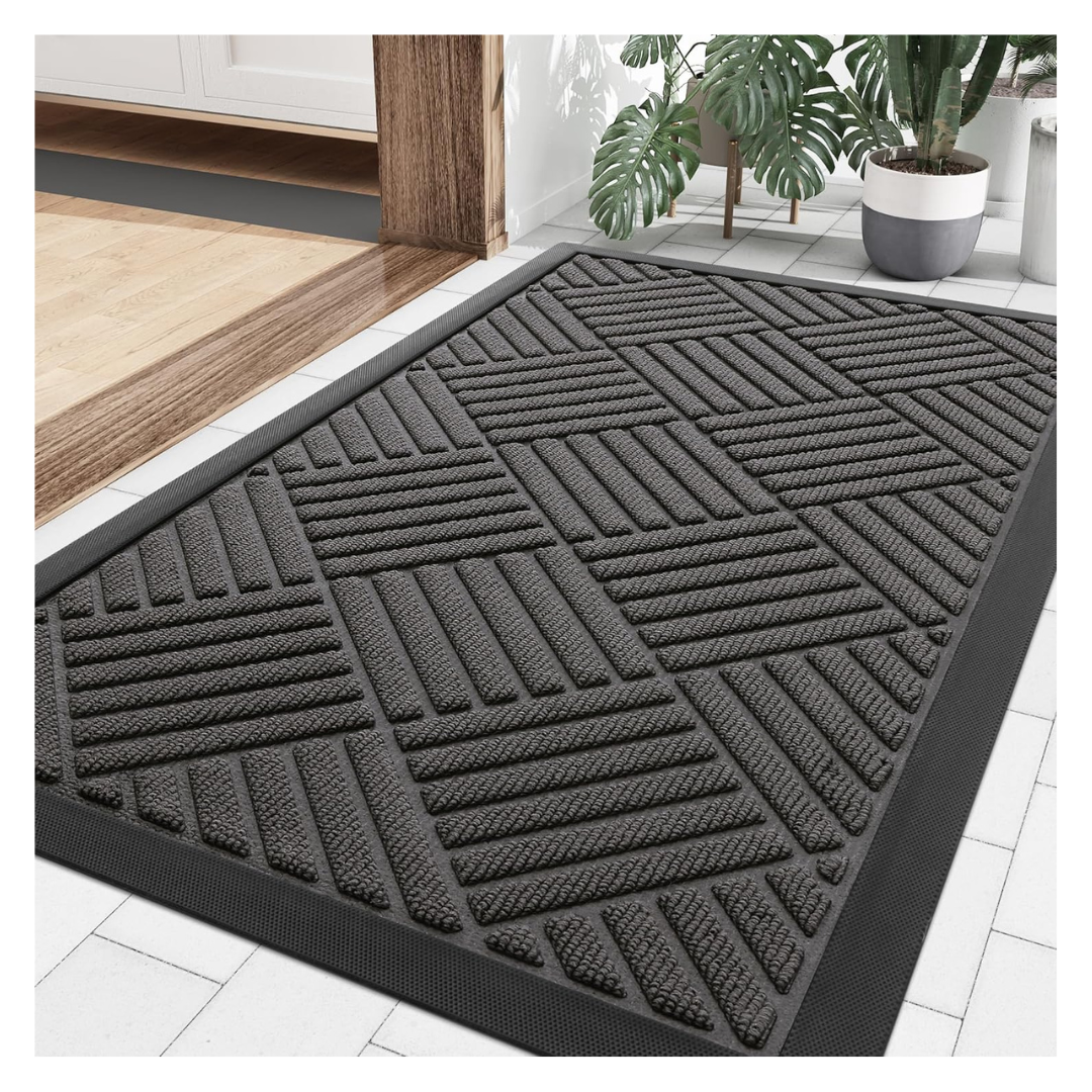 Smiry 29.5" x17" Heavy Duty Natural Rubber Doormat