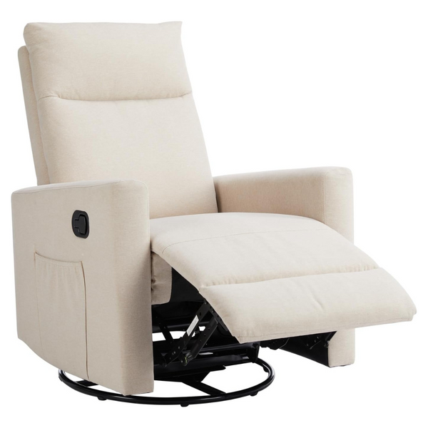 Sweetcrispy Upholstered 360 Swivel Recliner Chair