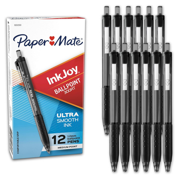 12-Count Paper Mate InkJoy 300RT Retractable Ballpoint Pens