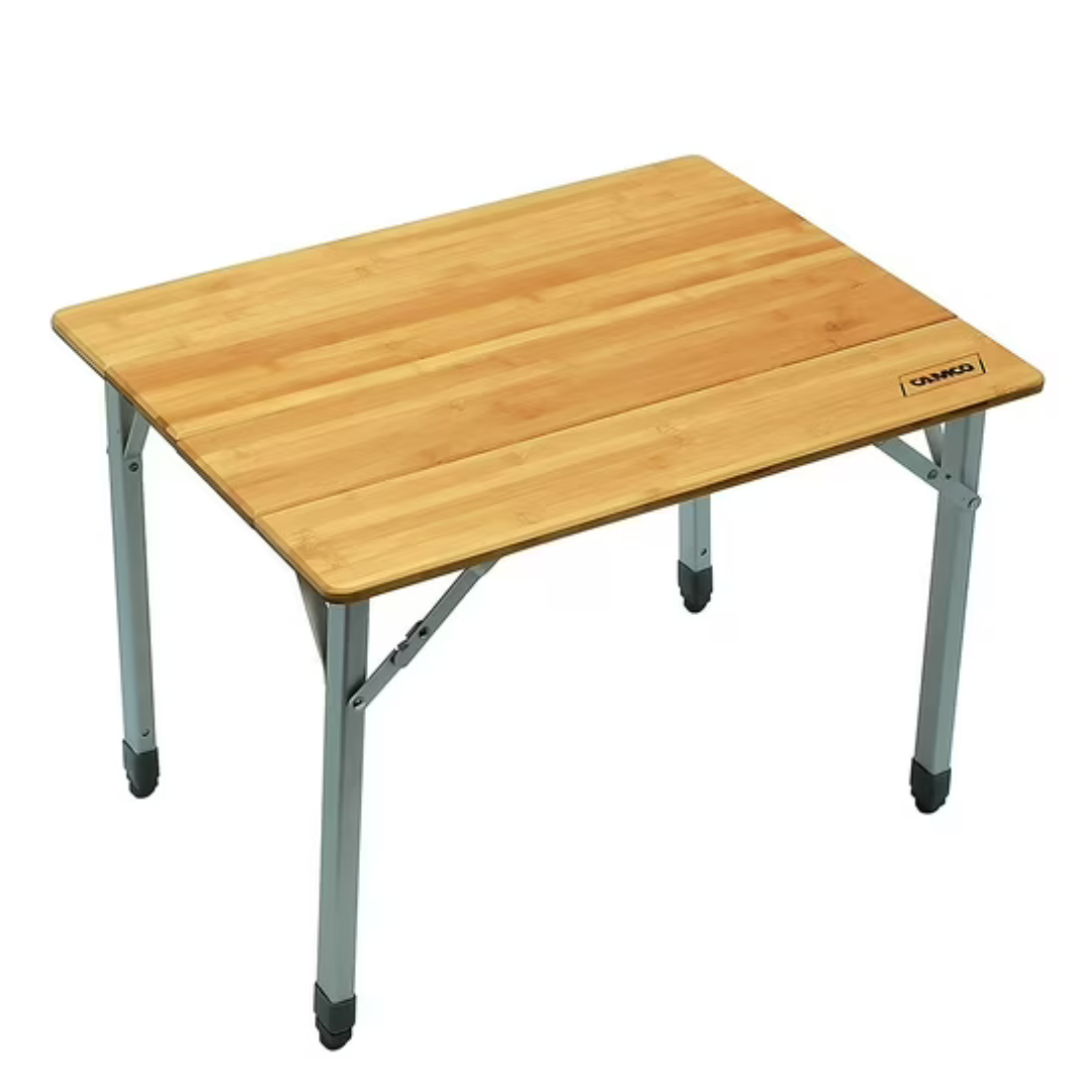 Camco 51895 Bamboo Folding Table With Aluminum Legs