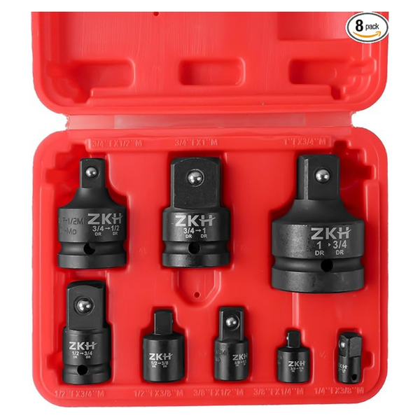 8-Piece ZKH Impact Socket Adapter And Reducer Set