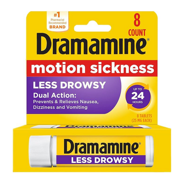 8-Count Dramamine Motion Sickness Long Lasting Relief Less Drowsy