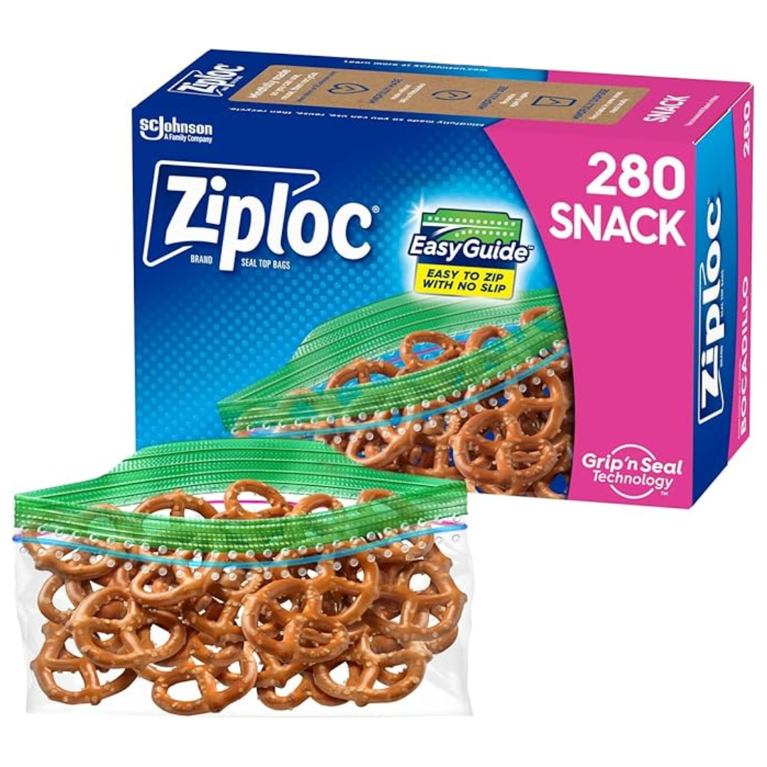 280-Count Ziploc Snack Bags With EasyGuide Texture