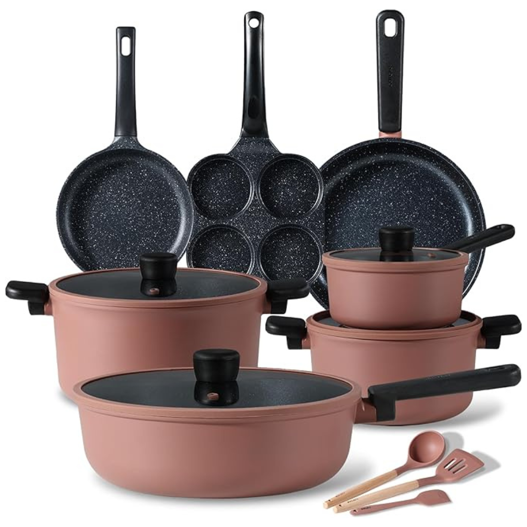 14-Piece Non Stick Pots And Pans Set With Stay-Cool Handles