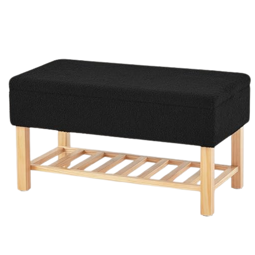 Ottoman Storage Bench With Seating (17.7"D x 31.5"W x 15.8"H)