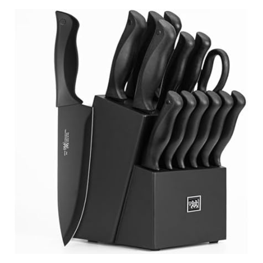 15-Piece Dishwasher Safe Kitchen Knife Set With Block