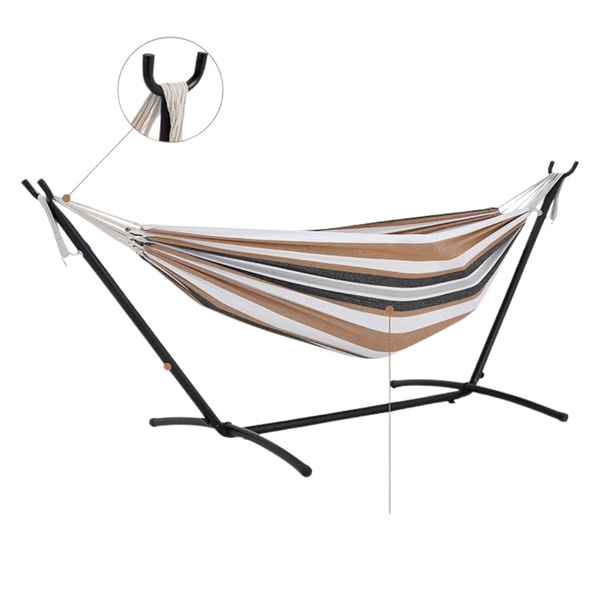 450Lb Capacity Space Saving Double Hammock With Stand