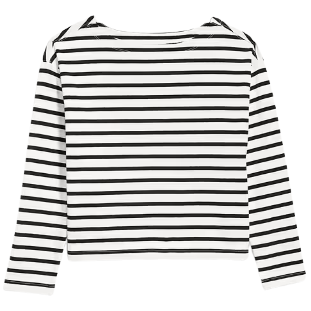 Old Navy Women's Long-Sleeve Mariner Loose T-Shirt (Black Jack)